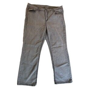 New Directions Embroidered Sequin Pocket Gray Stretch Jeans 18W Plus Y2K